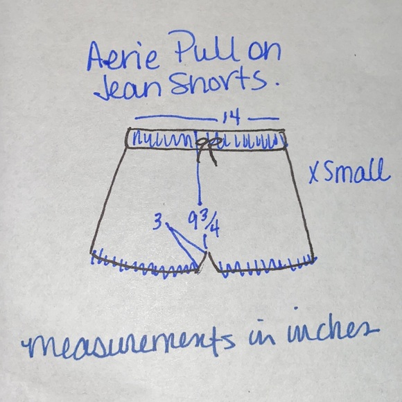 Aerie Drawstring Denim Elastic Waist Pull-on Shorts. Size XS. - Picture 5 of 6
